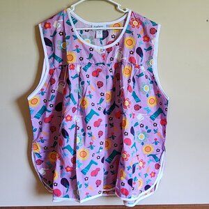 ANTHONY RICHARDS Women's Scrub Top Button Down/Front 2 Pockets Size 4XL NEW